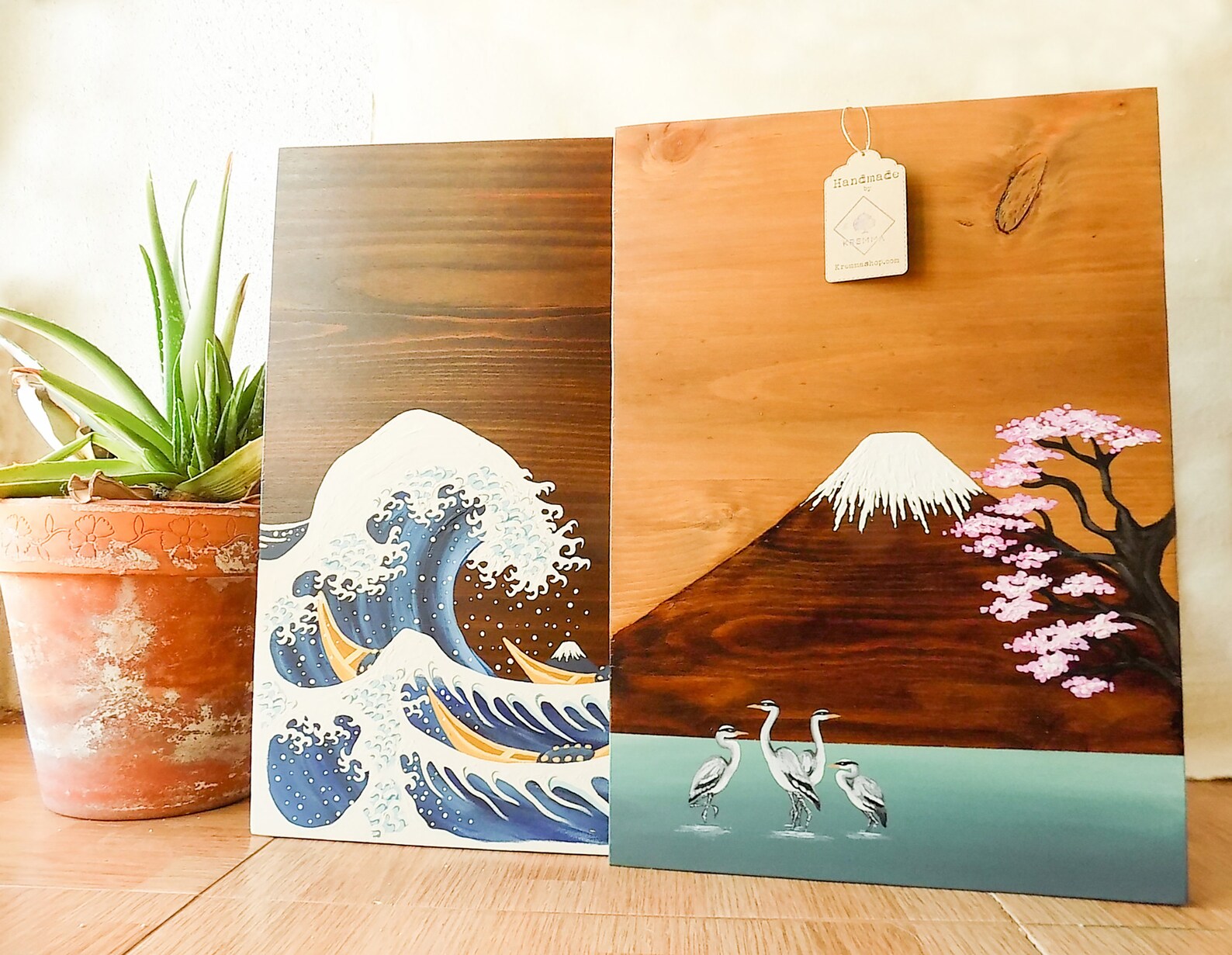 Japanese Wood Art Japanese Wall Art Kanagawa Wave Wall Art Etsy