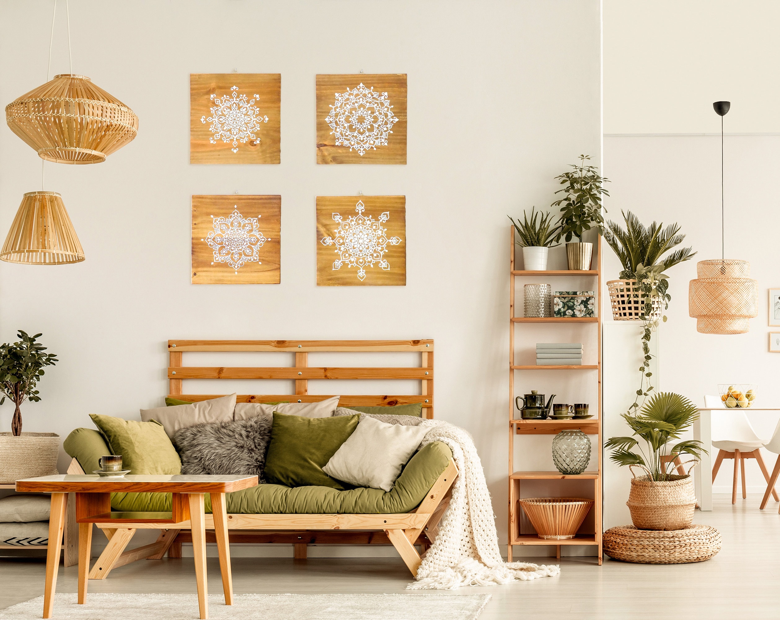 Boho Wall Decor Living Room Wood Art ...