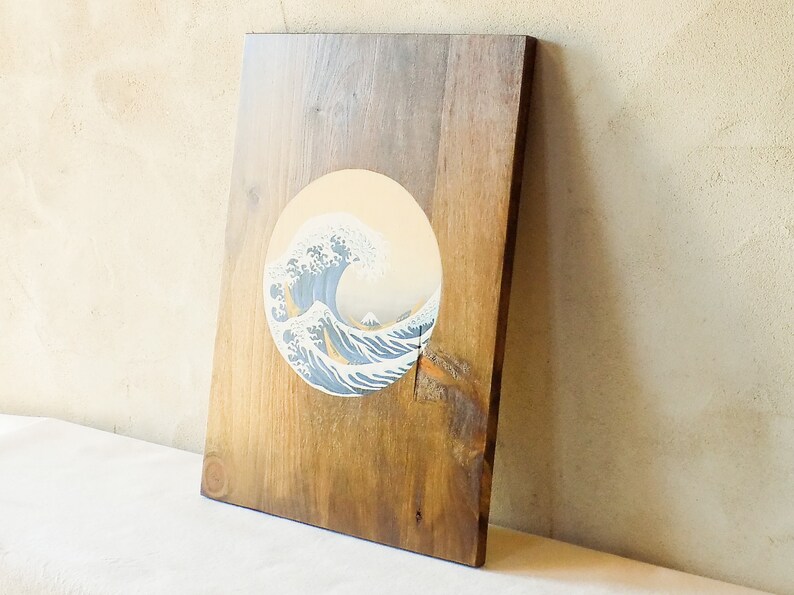Wall Decor Japanese Japanese Wood Art Wood Wall Art Painted Etsy