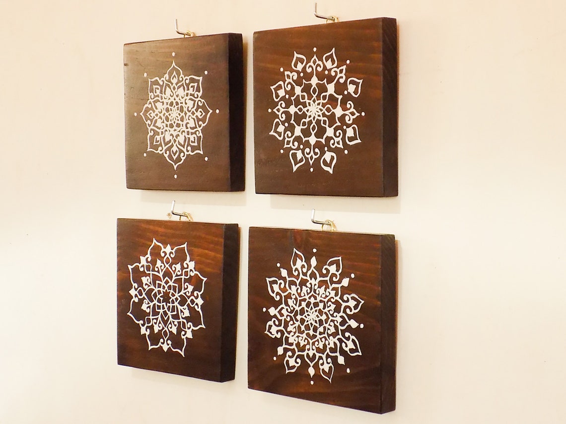 Decorative Wood Tile for Rustic Entryway Decor Hand Painted Etsy