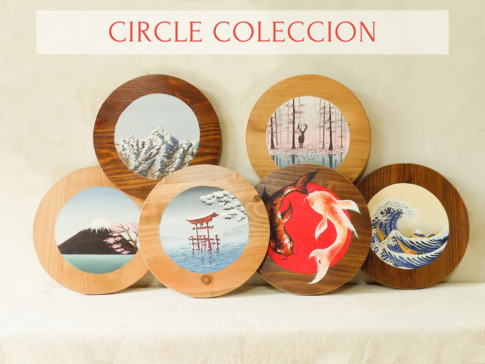 Wall Decor Japanese Japanese Wood Art Wood Wall Art Painted Etsy