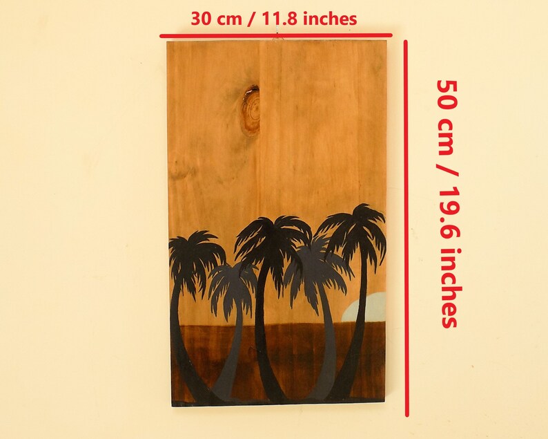 Palm Tree Wall Art Wood Wall Art Set Tropical Modern Wood Etsy
