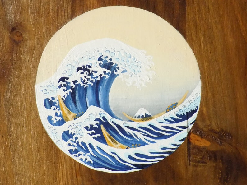 Wall Decor Japanese Japanese Wood Art Wood Wall Art Painted Etsy