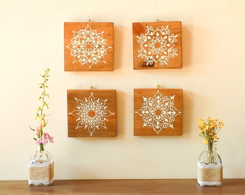 Decorative Wood Tile for Rustic Entryway Decor Hand Painted Etsy