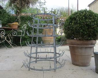 CONICAL Design Antique French DRYING RACK Metal Zinc Kitchen Wine ...