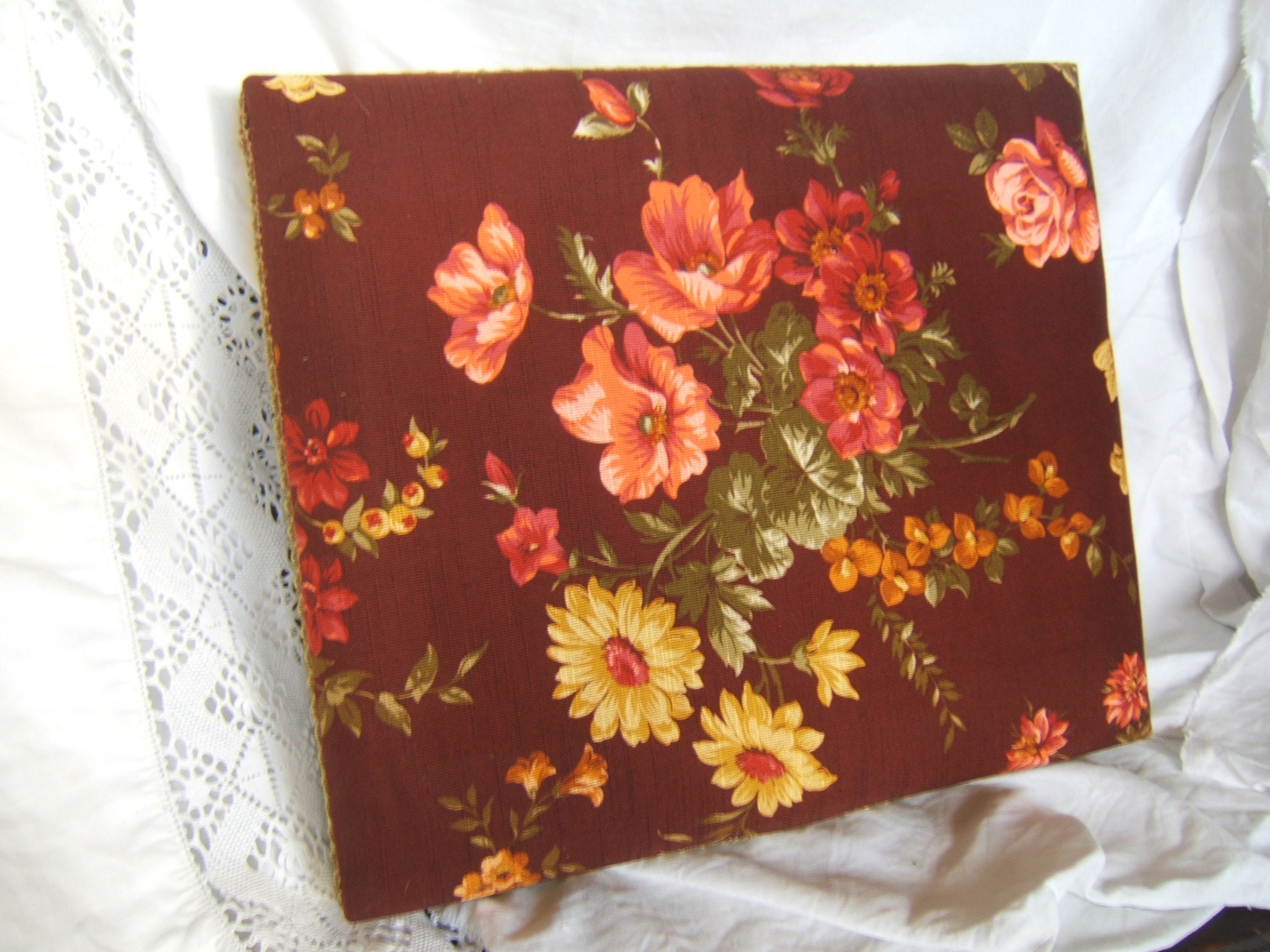 Rare Français de Cru Fabric Boudoir Chocolate Grand Confiseur Box Sweetmeat Ca 1960/1970