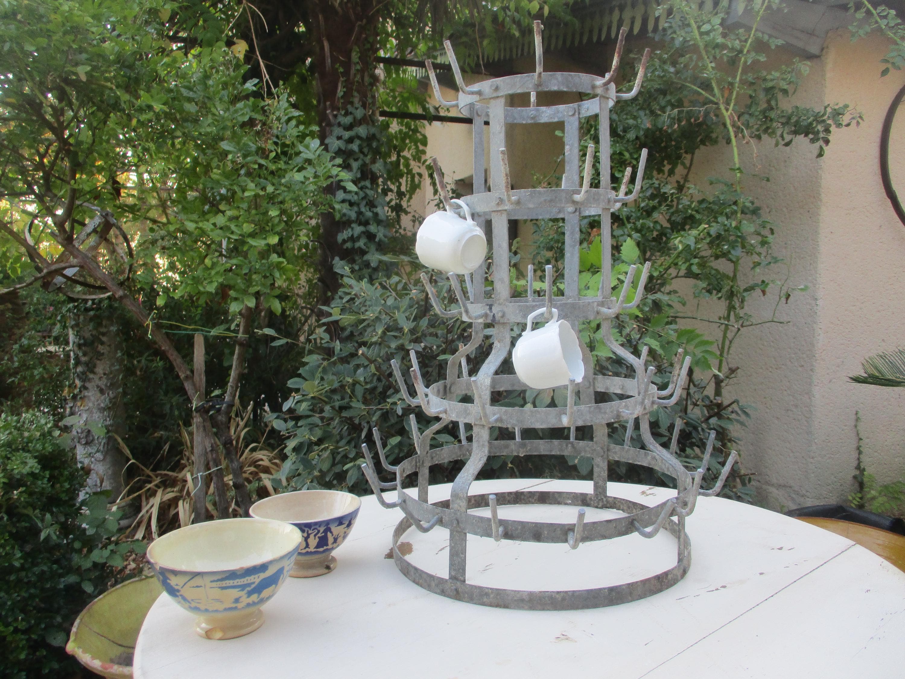 ブリキ　鉄製ラック　ドリンクホルダー　　瓶 ブロカント　フランス　アンティーク Antique French Zinc Bottle Rack - Etsy