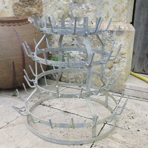 CONICAL Design Antique French DRYING RACK Metal Zinc Kitchen Wine ...