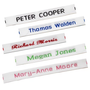  Personalized Sewing Labels to Mark Clothes. 100% Cotton.  Gentle with Your Kids Skin, for Children's School Uniform/Clothing Labels  for Kids, Baby and Children. (100) : Office Products