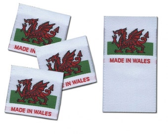 Made in Wales gewebte Etiketten