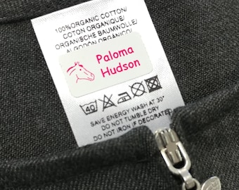 30 x Just-Stick Clothing Name Labels, Stick On Tags, Uniform / Nursing Home / School Labels