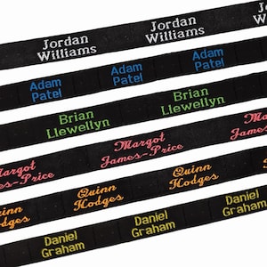 36 x Black Woven Sew-on Name Tapes