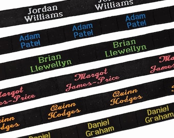 36 x Black Woven Sew-on Name Tapes