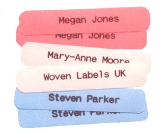 100 x  Printed Iron-on Labels.  Name labels perfect for school, daycare and nursing homes. Easy Iron-on Labels.