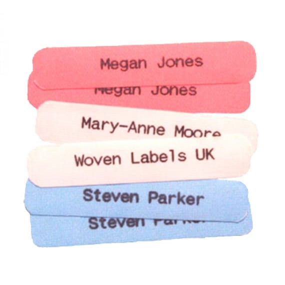 10 Printed Iron on Name Labels School clothing,Care Homes Identity Labels