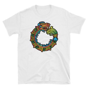 Ouroboros Quetzalcoatl Feathered Serpent Aztec Mayan T-Shirt