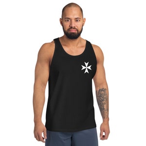 Order of the Knights Hospitaller Deus Vult [Cross on Front/Logo on Back] Unisex Tank Top