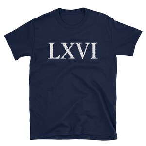 Roman Numeral 66 LXVI T-Shirt | Etsy