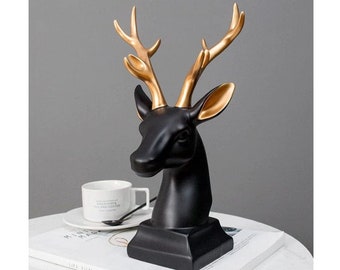 Deer Head Statue for Home Deer Showpiece for Home Decor Deer Sculpture Gift for Animal Lover Abstract Statue Office Shelf Decor Room Decor