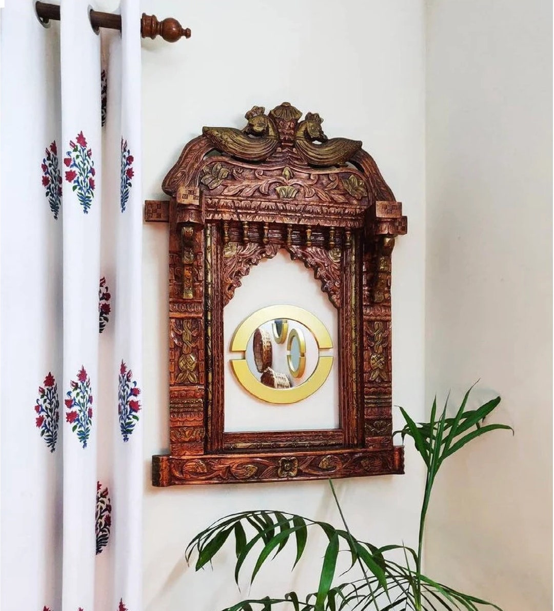 Wooden Jharokha Rajasthani Style Hand Carved Big Peacock Jharokha ...