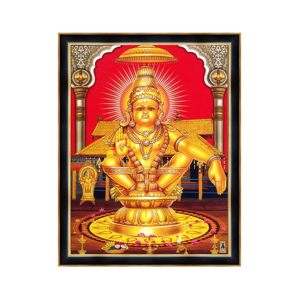 Sabarimala Hills Ayyappa Swamy Photo Framed, Eternal Celibate God Of Kerala