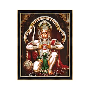 Hanumanji Photo Frame. Puja Room Hindu God Picture Frame