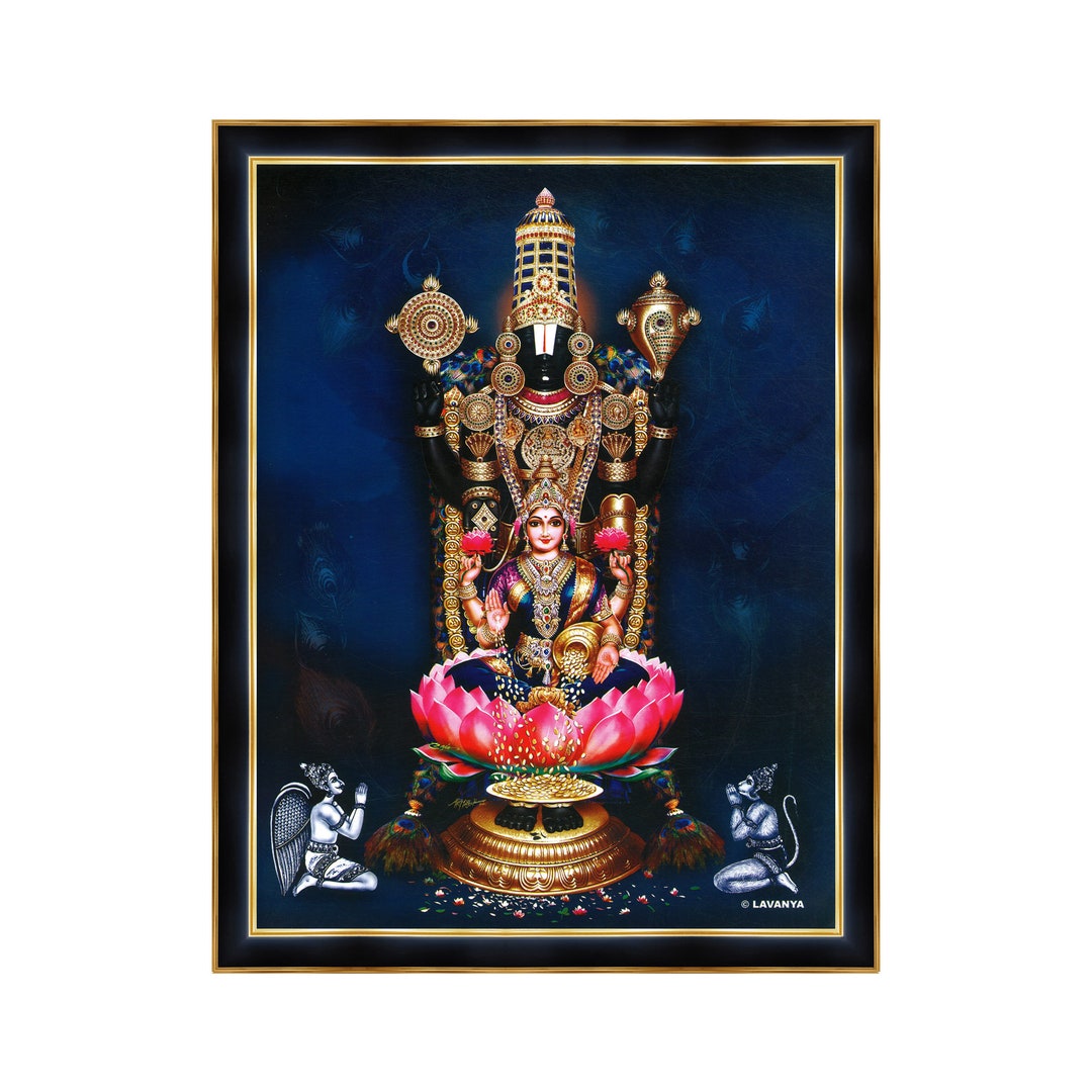 Venkateswara Swamy With Lakshmi Photo Frame. Ready to Wall Mount Home ...