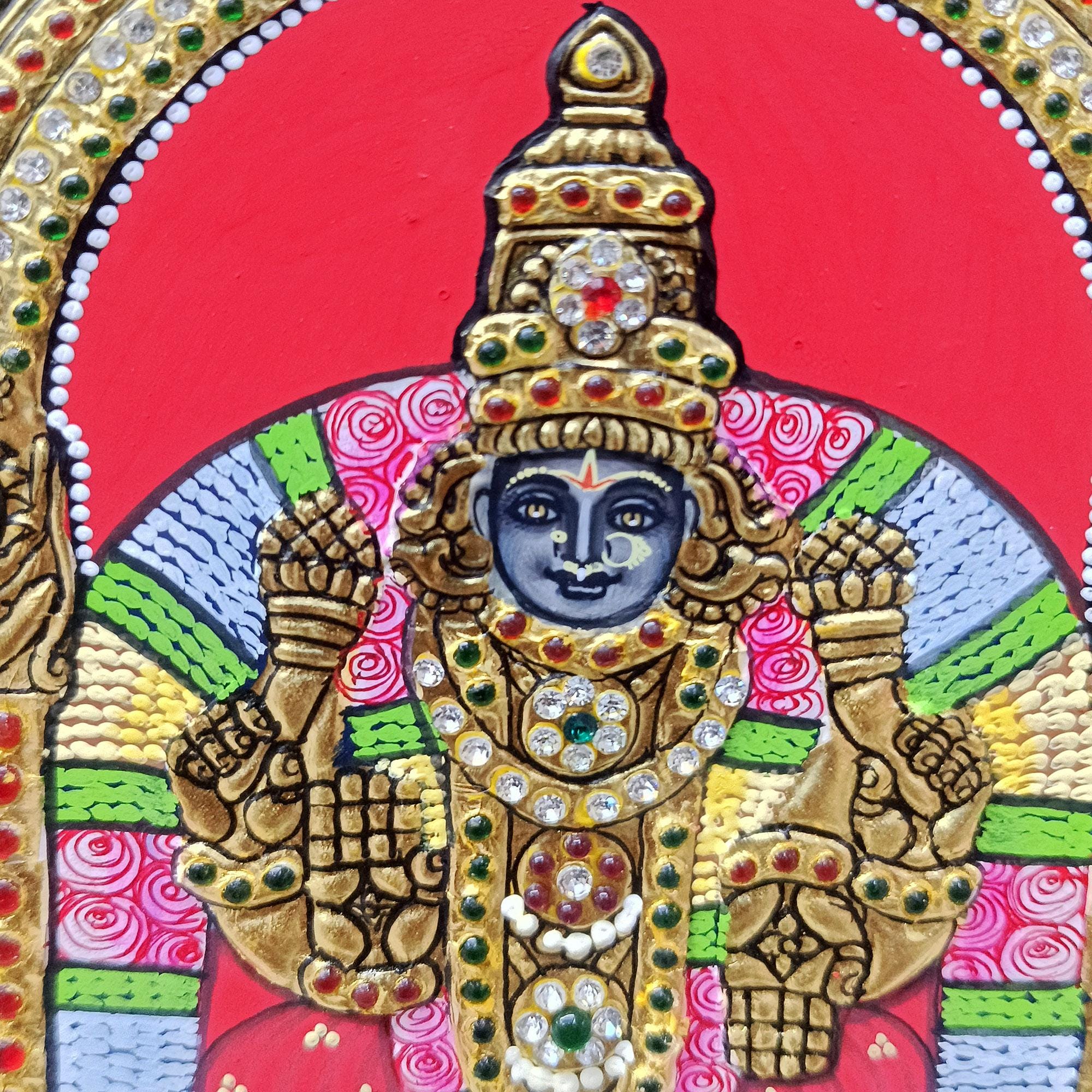 22K Gold Tanjore Painting: Padmavati Devi & Tirupati Balaji Delivered ...