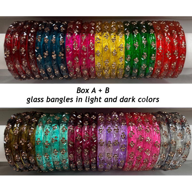 NEW 24+ Glass Bangles, Different Colors, Personal Bangles Collection ...