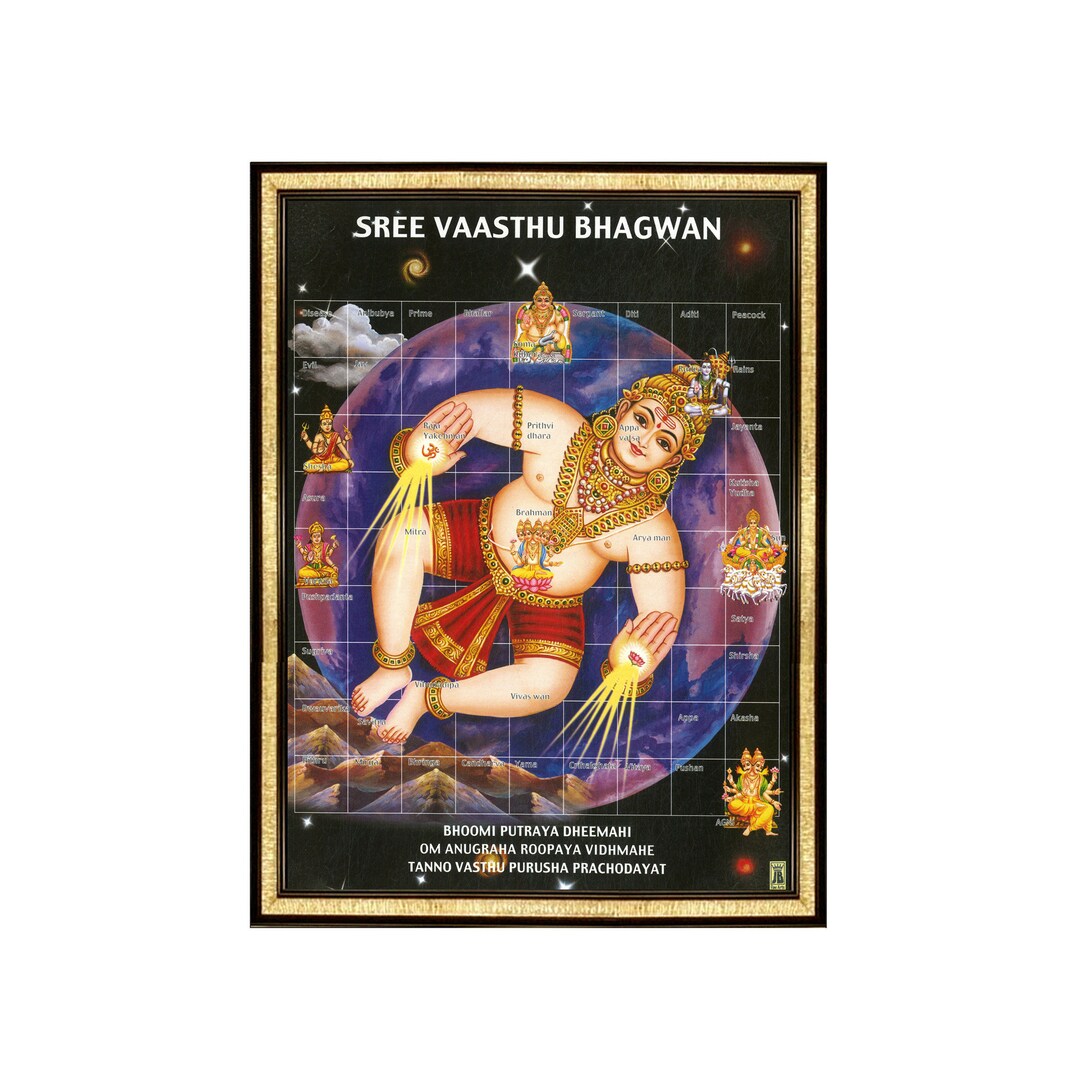 Sri Vaastu Hindu God Photo Frame, Personalized Wall Hanging for Prayer