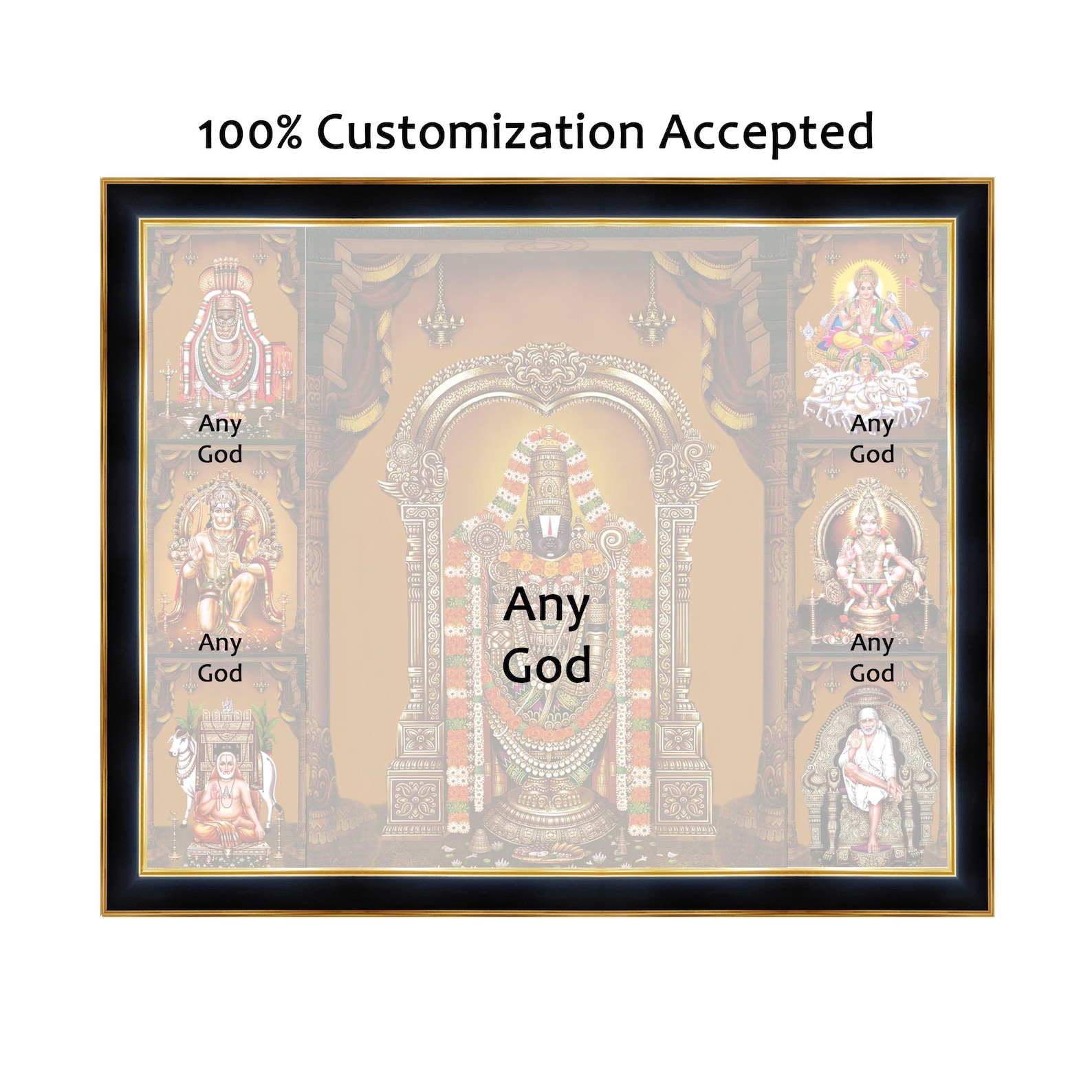 Hindu All Gods Photo Frame: Traditional Puja Room Decor Delivered Duty ...