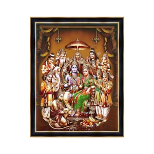 Ramarpattaiabhishekam Fotorahmen, Ramdarbar oder Sita Ramulya Kalyanam Wanddekor