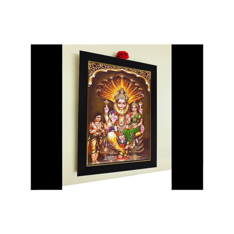Sri Lakshmi Narasimha Swamy Photo Frame, Hindu God Vishnu Art - Etsy