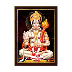 Lord Hanuman Photo Frame: Hindu Monkey God Art