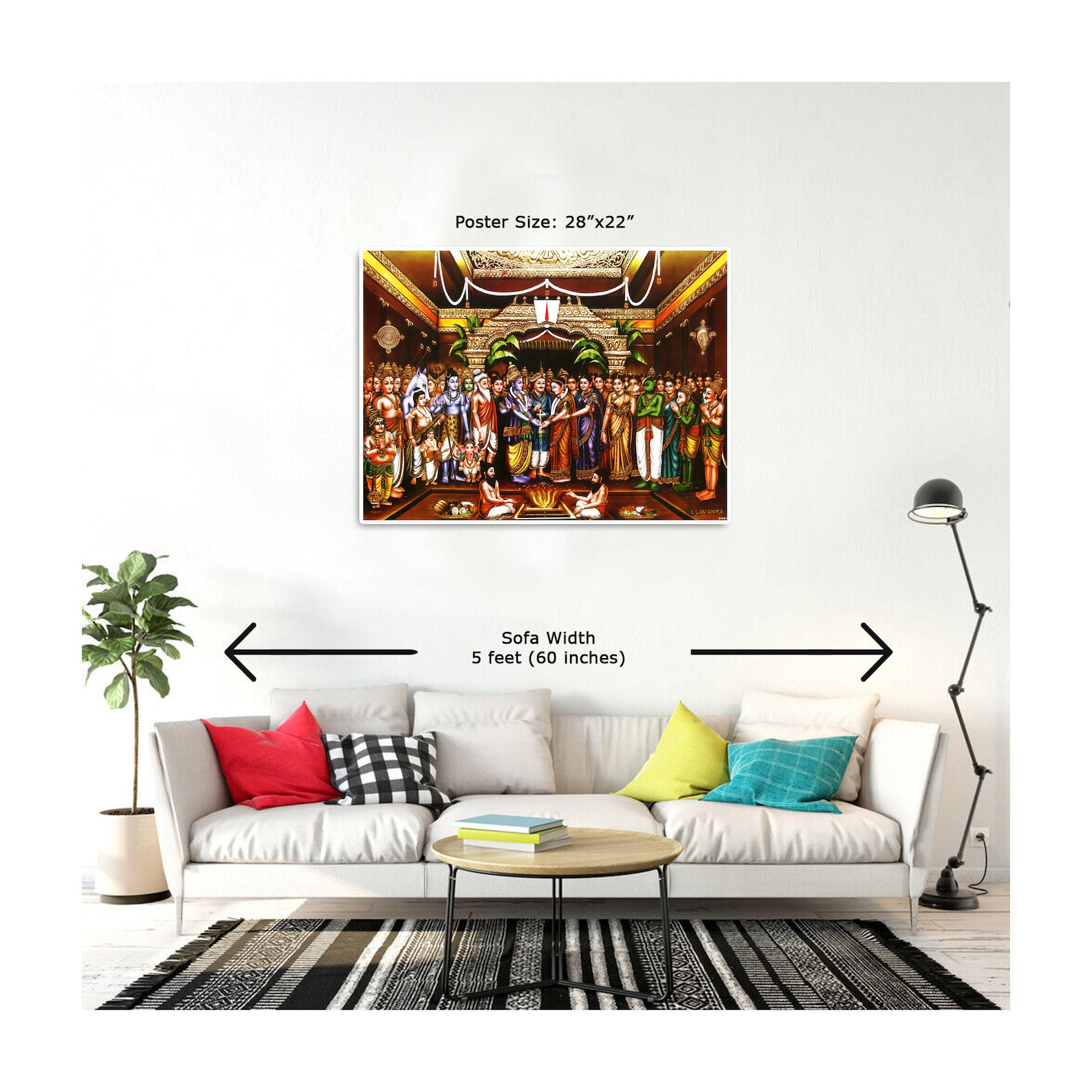 Srinivasa Padmavati Kalyanam Poster Print, Hindu Gods Wedding Wall ...