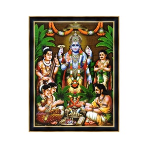 Satyanarayana Swamy Photo Frame, For Housewarming, Office Anniversary, Business GoodLuck Gifts To Indian Clients