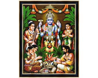 Satyanarayana Swamy Photo Frame, For Housewarming, Office Anniversary, Business GoodLuck Gifts To Indian Clients