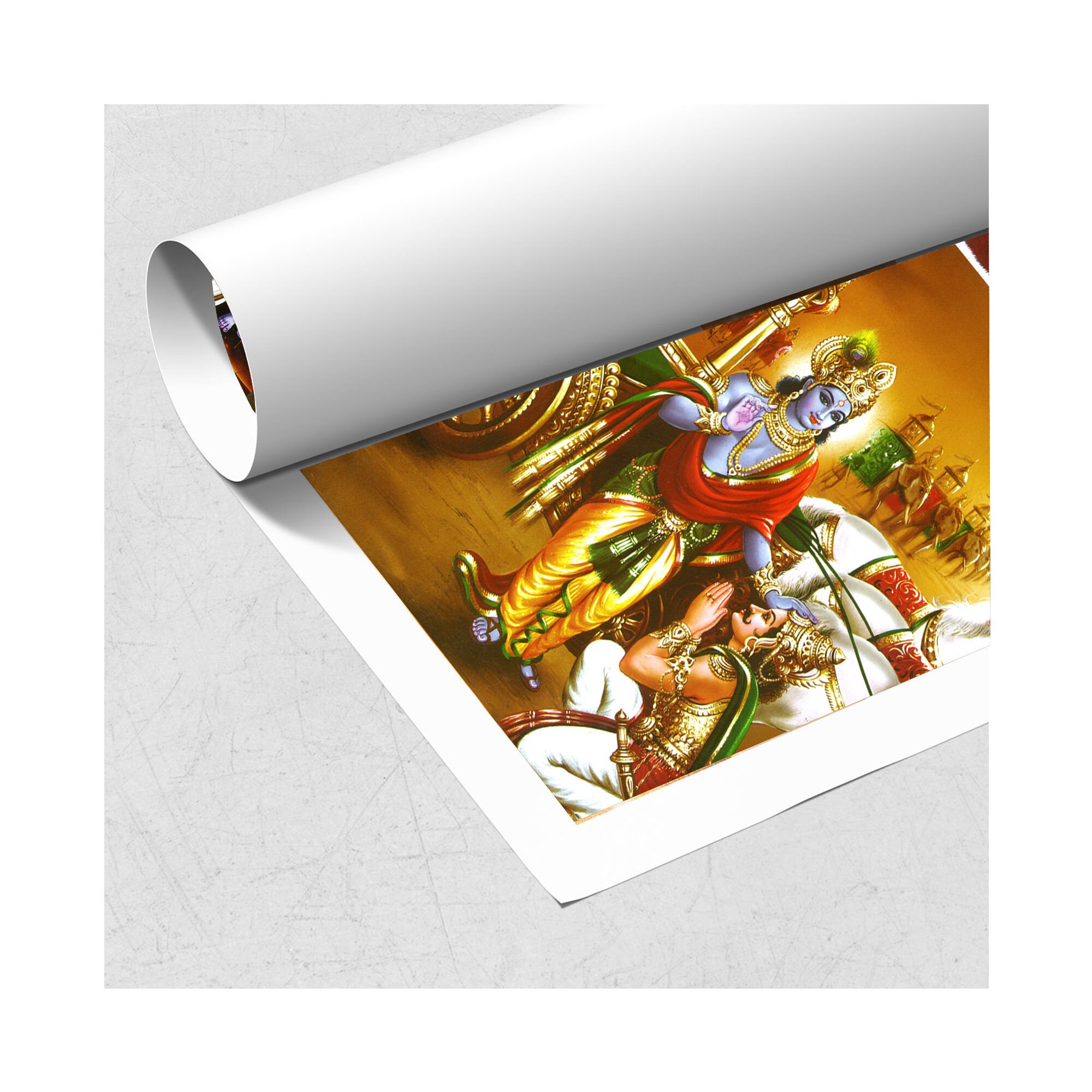 バガヴァッド・ギーター ポスター：マハーバーラタのクリシュナと