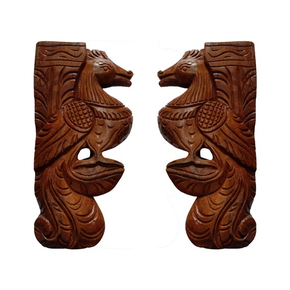 Annam Wooden Wall Brackets Swan Bird Wood Carving for Living Etsy