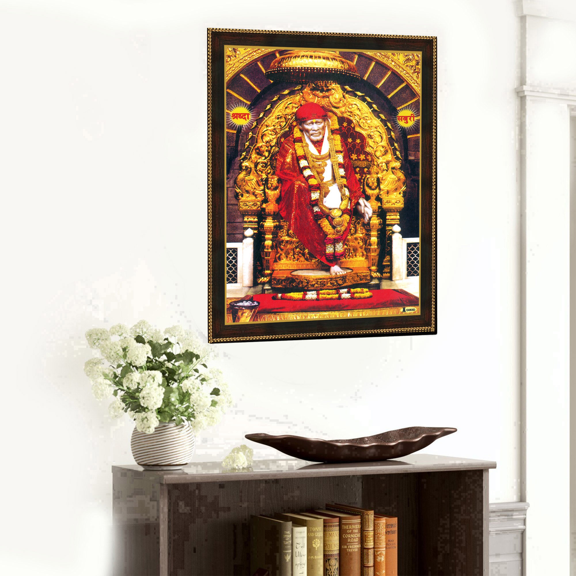 シルディ・サイババのフォトフレーム：宗教的な壁アート、米国向け関