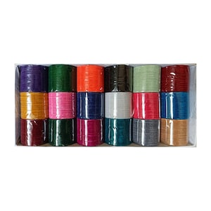 May include: A set of 20 colorful velvet bangles in a white box. The bangles are arranged in rows and include colors like purple, green, orange, black, gray, red, blue, and brown.