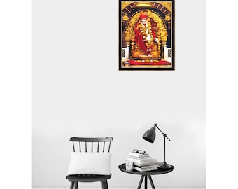 シルディ・サイババのフォトフレーム：宗教的な壁アート、米国向け関
