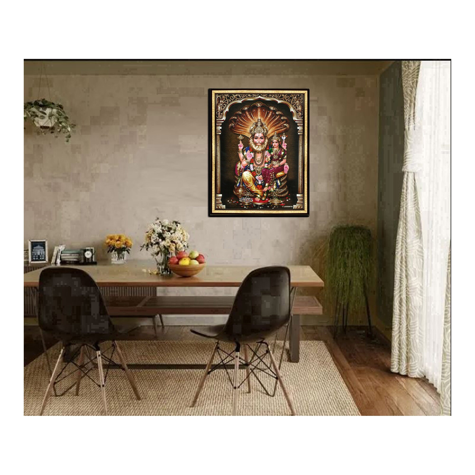 Lakshmi Narasimha Swamy Photo Frame, Hindu God Vishnu Art, Puja Room ...