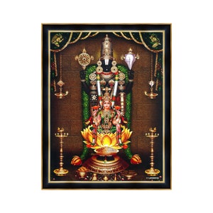 Tirupati Balaji Lakshmi Photo Frame, Religious God Wall Hanging Decor
