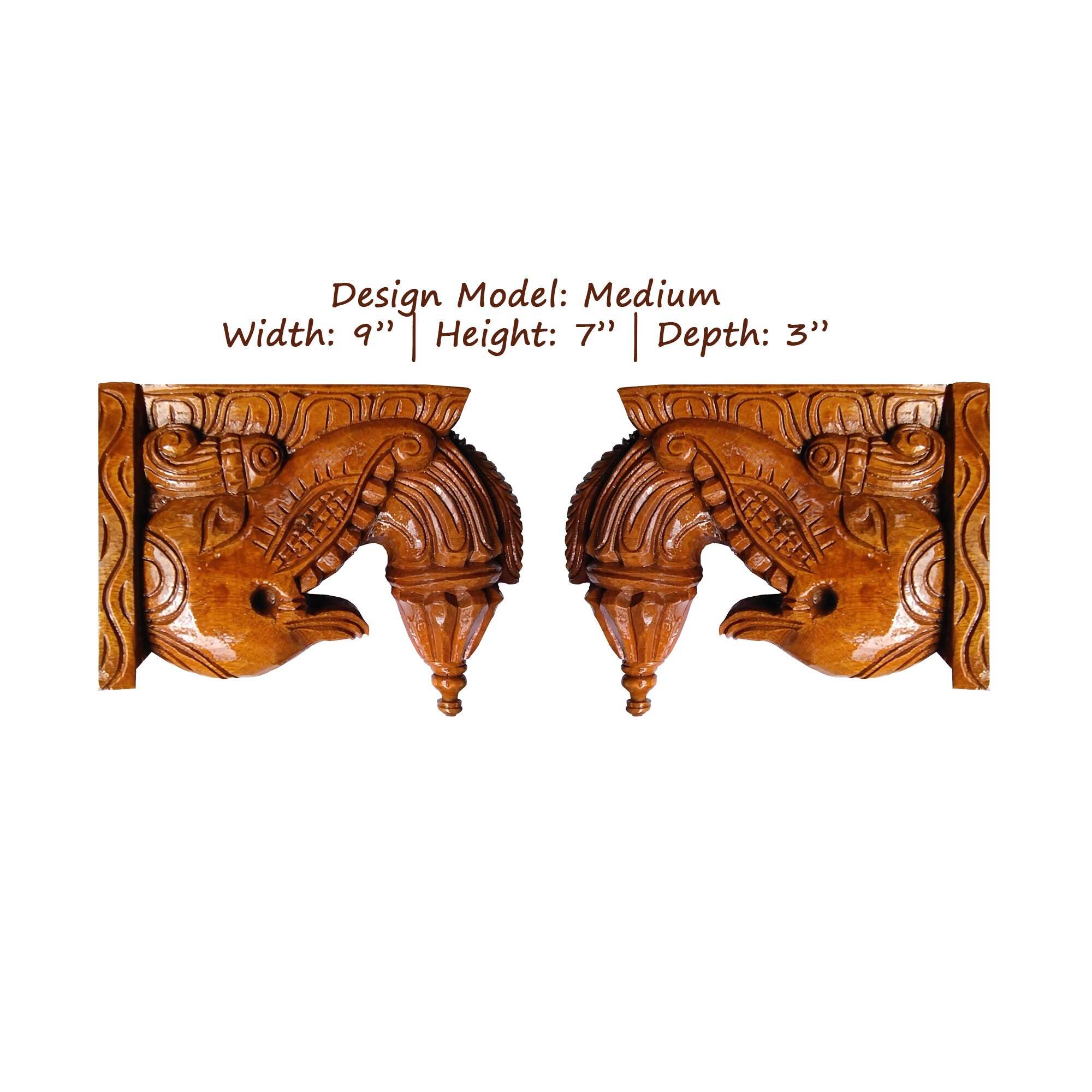 Handmade Jackfruit Wood Yali Wall Brackets, South Indian Decor - Etsy