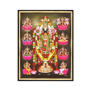 Venkateswara Swamy With Asthalakshmis Photo Frame For Puja Room