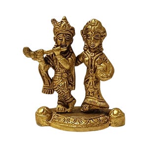 Radha Krishna Idol, Pure Brass Statue. Represent The Ultimate Divine Love