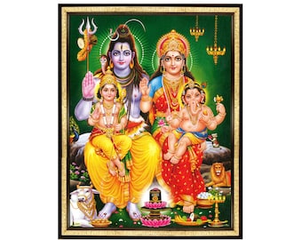 Lord Shiva Family Photo Frame, Wall Decorative, Wedding Gift For Friends & Family