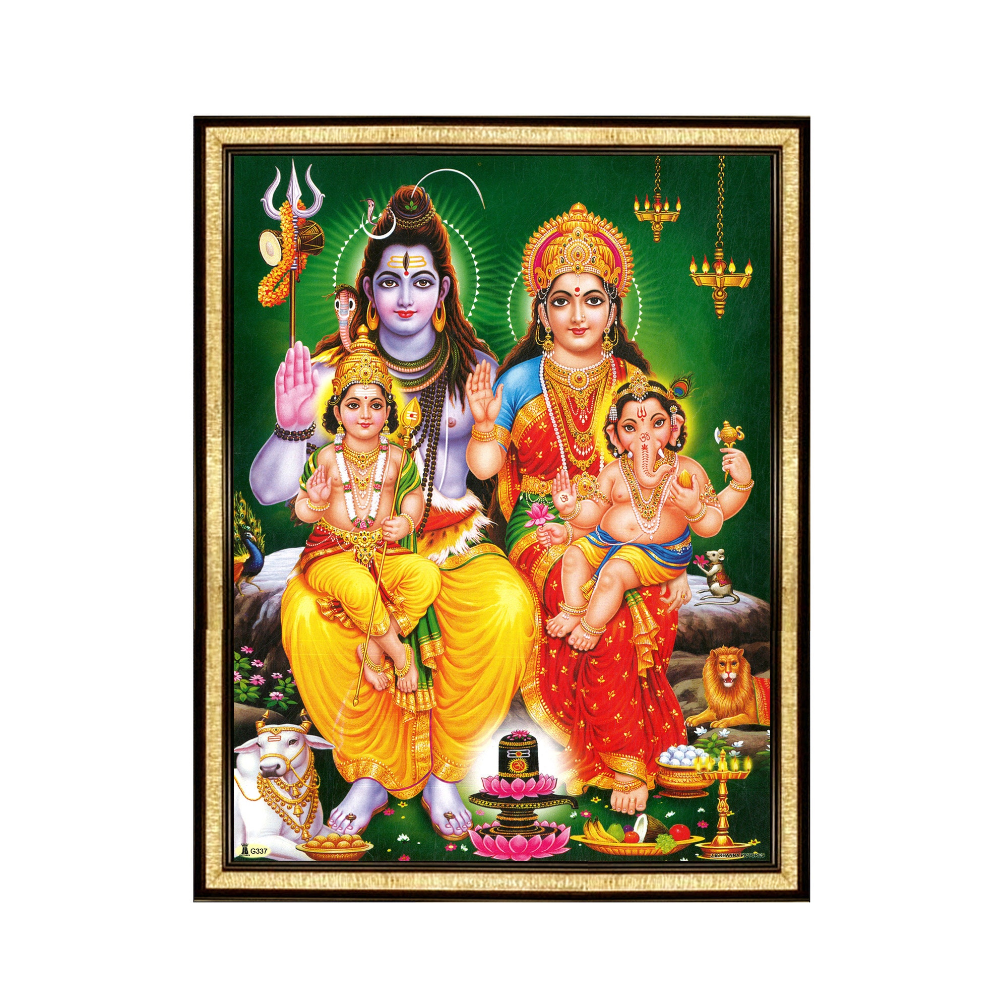 Indian lord Shiv family with decorative background Stock Photo - Alamy