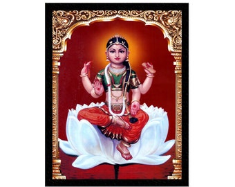 Sri Bala Tripurasundari フォトフレーム、ヒンドゥー教の女神アート